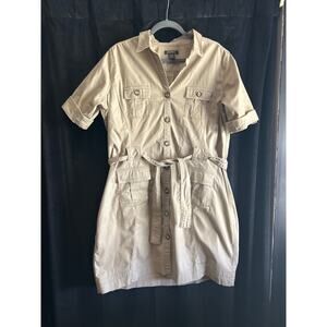 Eddie Bauer Safari Style Dress XL Tan Utility Gorpcore